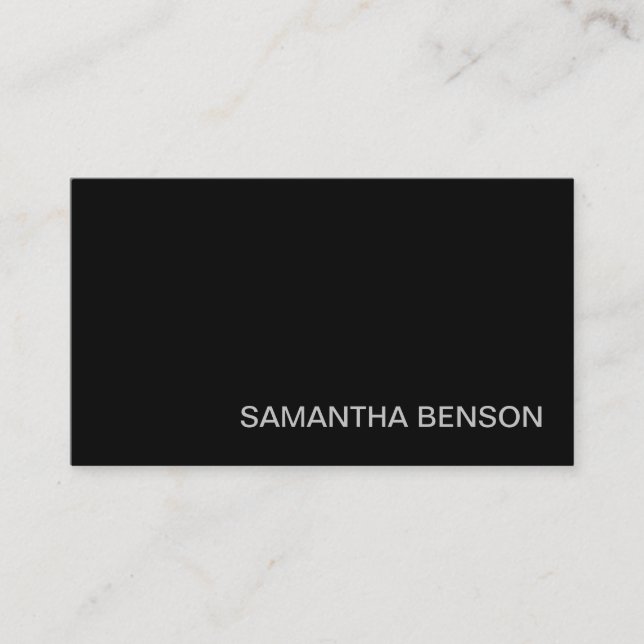Personalised Simple Modern Black Professional Business Card (Front)