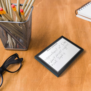 Personalised Simple Modern Black White Frame Post-it Notes