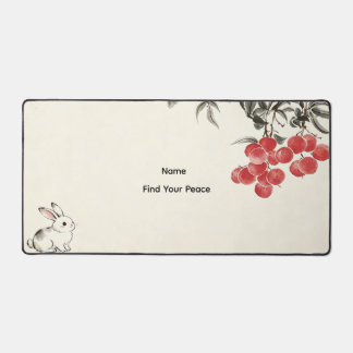Personalised Simple Modern Bunny Lychee Desk Mat