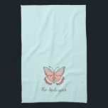 Personalised Simple Modern Butterfly Tea Towel<br><div class="desc">A beautiful decorative butterfly tea towel personalised with your name. Makes a fun addition to your kitchen. Designed for you by Blackberry Boulevard.</div>