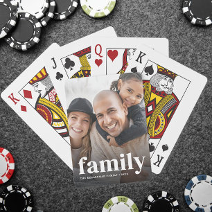 Personalised Simple Modern Family Photo Playing Cards