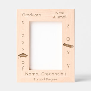 Personalised Simple Modern Graduation Cap, Diploma Etched Frames