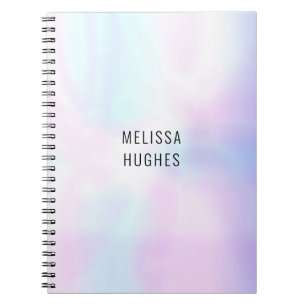 Personalised Simple Modern Holographic Notebook