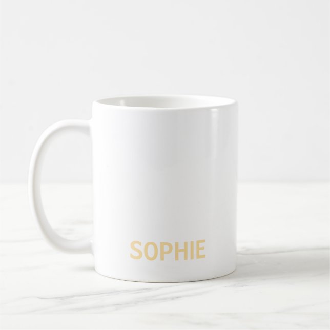 Personalised Simple Modern Minimal Monogram White  Coffee Mug (Left)