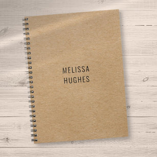Personalised Simple Modern Rustic Kraft Notebook