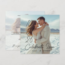 Personalised Simple Modern winter Wedding card