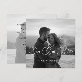 Personalised Simple Modern Winter Wedding Card