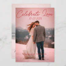 Personalised Simple Modern winter Wedding card