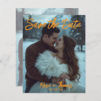 Personalised Simple Modern Winter Wedding card