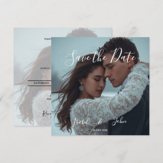 Personalised Simple Modern Winter Wedding card