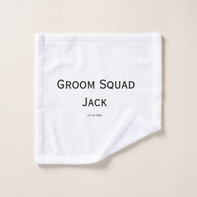 personalised simple monogram add your name wedding bath towel set (Wash Cloth)