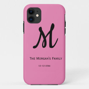 personalised simple monogram add your name wedding iPhone 11 case