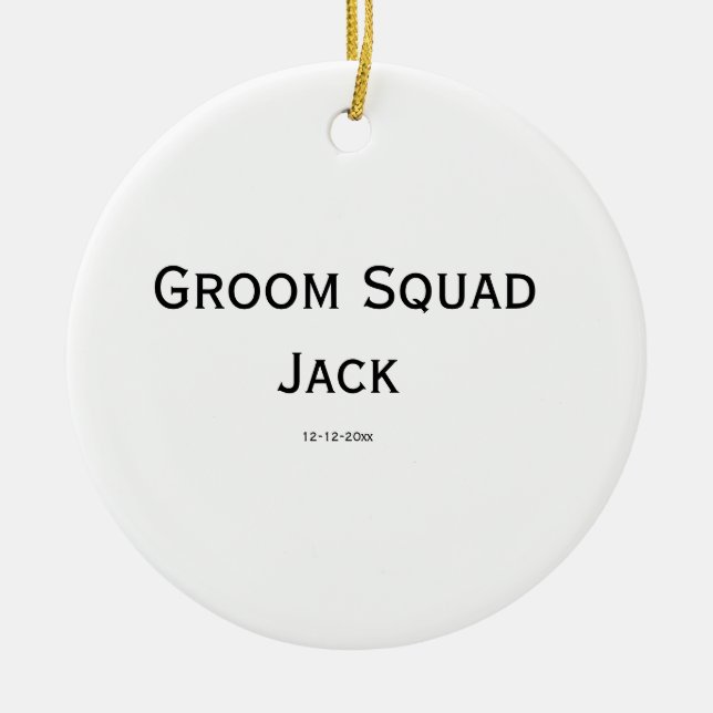 personalised simple monogram add your name wedding ceramic tree decoration (Front)