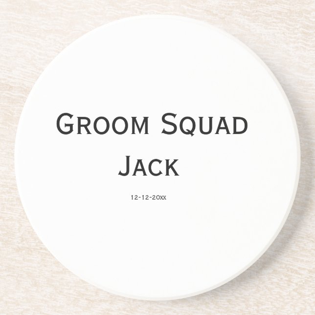 personalised simple monogram add your name wedding coaster (Front)