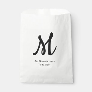 personalised simple monogram add your name wedding favour bags