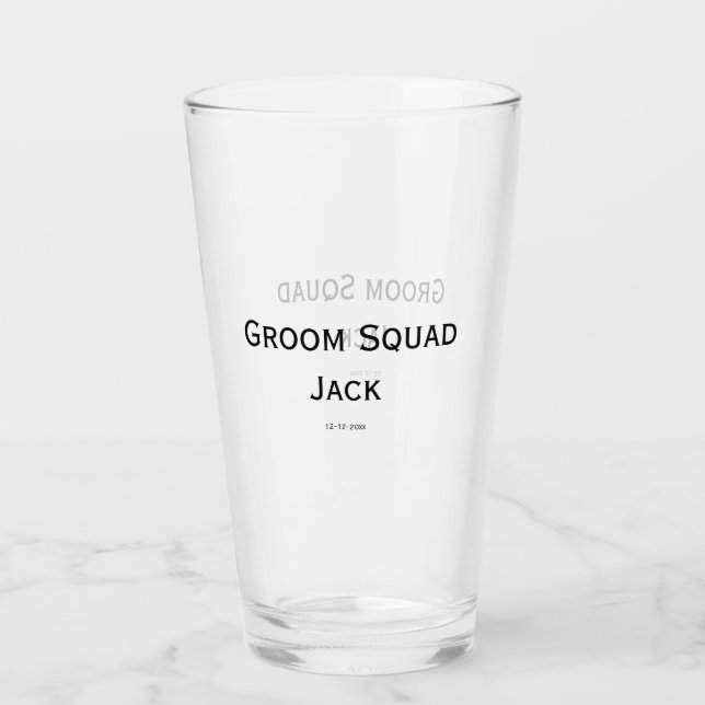 personalised simple monogram add your name wedding glass (Front)