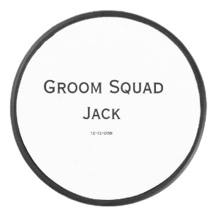 personalised simple monogram add your name wedding hockey puck