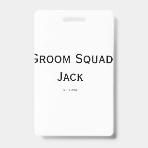 personalised simple monogram add your name wedding ID badge