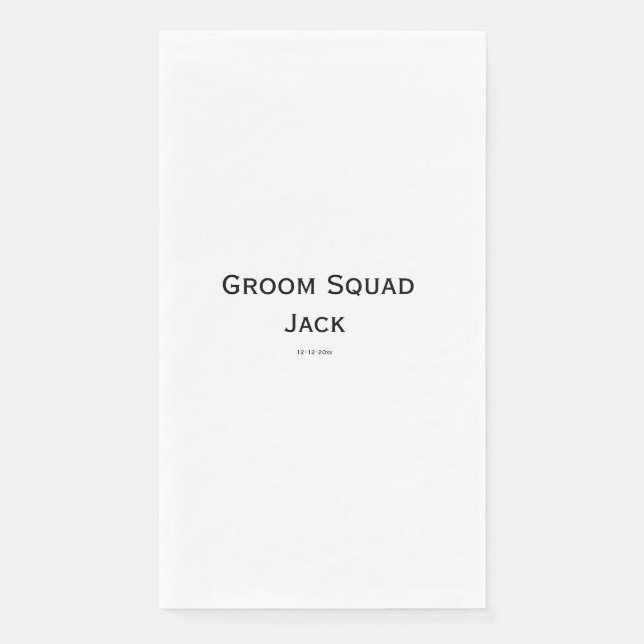 personalised simple monogram add your name wedding napkin (Front)