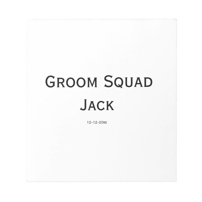 personalised simple monogram add your name wedding notepad (Front)