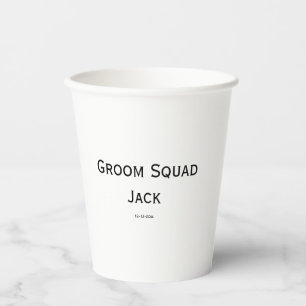 personalised simple monogram add your name wedding paper cups