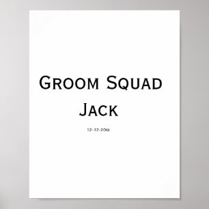personalised simple monogram add your name wedding poster