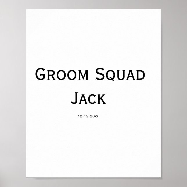 personalised simple monogram add your name wedding poster (Front)