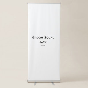 personalised simple monogram add your name wedding retractable banner