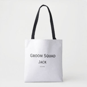 personalised simple monogram add your name wedding tote bag