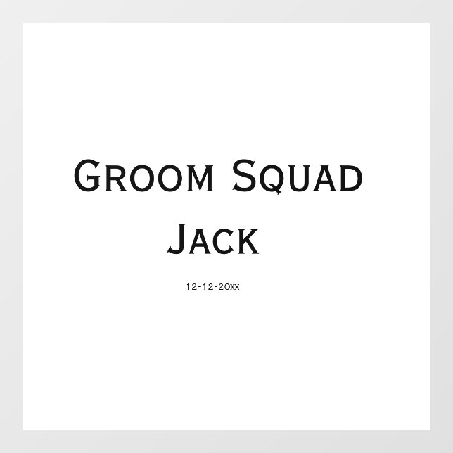 personalised simple monogram add your name wedding window cling (Sheet)