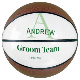 personalised simple monogram groom team groomsmen  basketball