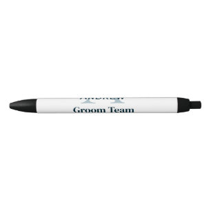 personalised simple monogram groom team groomsmen black ink pen
