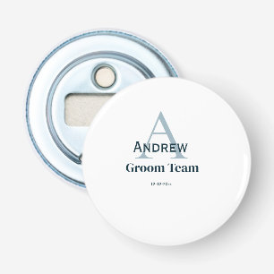 personalised simple monogram groom team groomsmen bottle opener