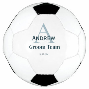 personalised simple monogram groom team groomsmen football