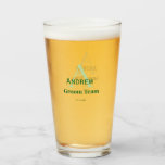 personalised simple monogram groom team groomsmen  glass<br><div class="desc">design</div>