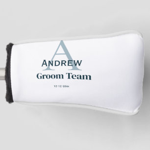 personalised simple monogram groom team groomsmen  golf head cover