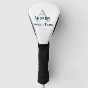 personalised simple monogram groom team groomsmen  golf head cover