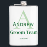 personalised simple monogram groom team groomsmen  hip flask<br><div class="desc">design</div>