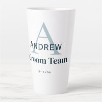 personalised simple monogram groom team groomsmen
