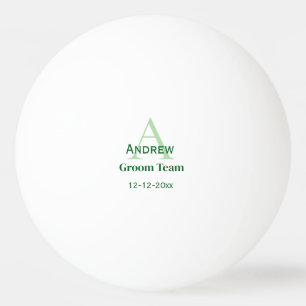 personalised simple monogram groom team groomsmen  ping pong ball