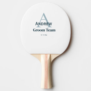 personalised simple monogram groom team groomsmen ping pong paddle