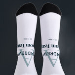 personalised simple monogram groom team groomsmen  socks<br><div class="desc">design</div>