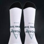 personalised simple monogram groom team groomsmen socks<br><div class="desc">design</div>
