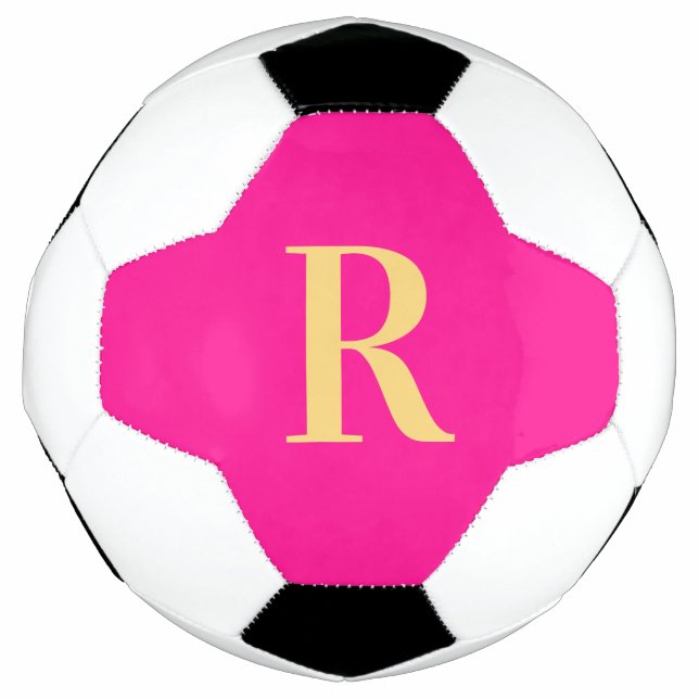Personalised Simple Monogram Hot Pink Football (Front)