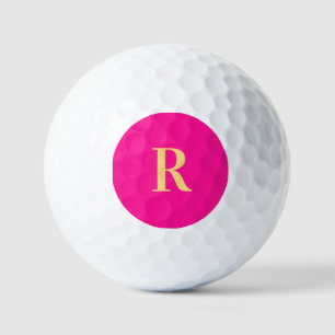 Personalised Simple Monogram Hot Pink Golf Balls