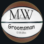personalised simple monogram name groomsman minima basketball<br><div class="desc">design</div>