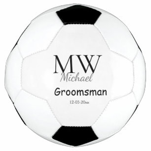 personalised simple monogram name groomsman minima football