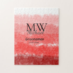 personalised simple monogram name groomsman minima jigsaw puzzle