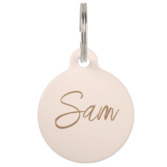 Personalised  simple Monogram Pet Name  Tag (Front)