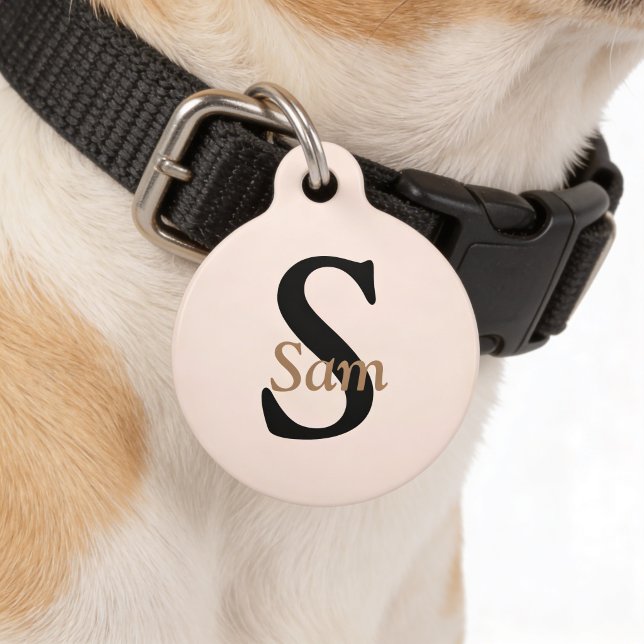 Personalised  simple Monogram Pet Name  Tag (Creator Uploaded)